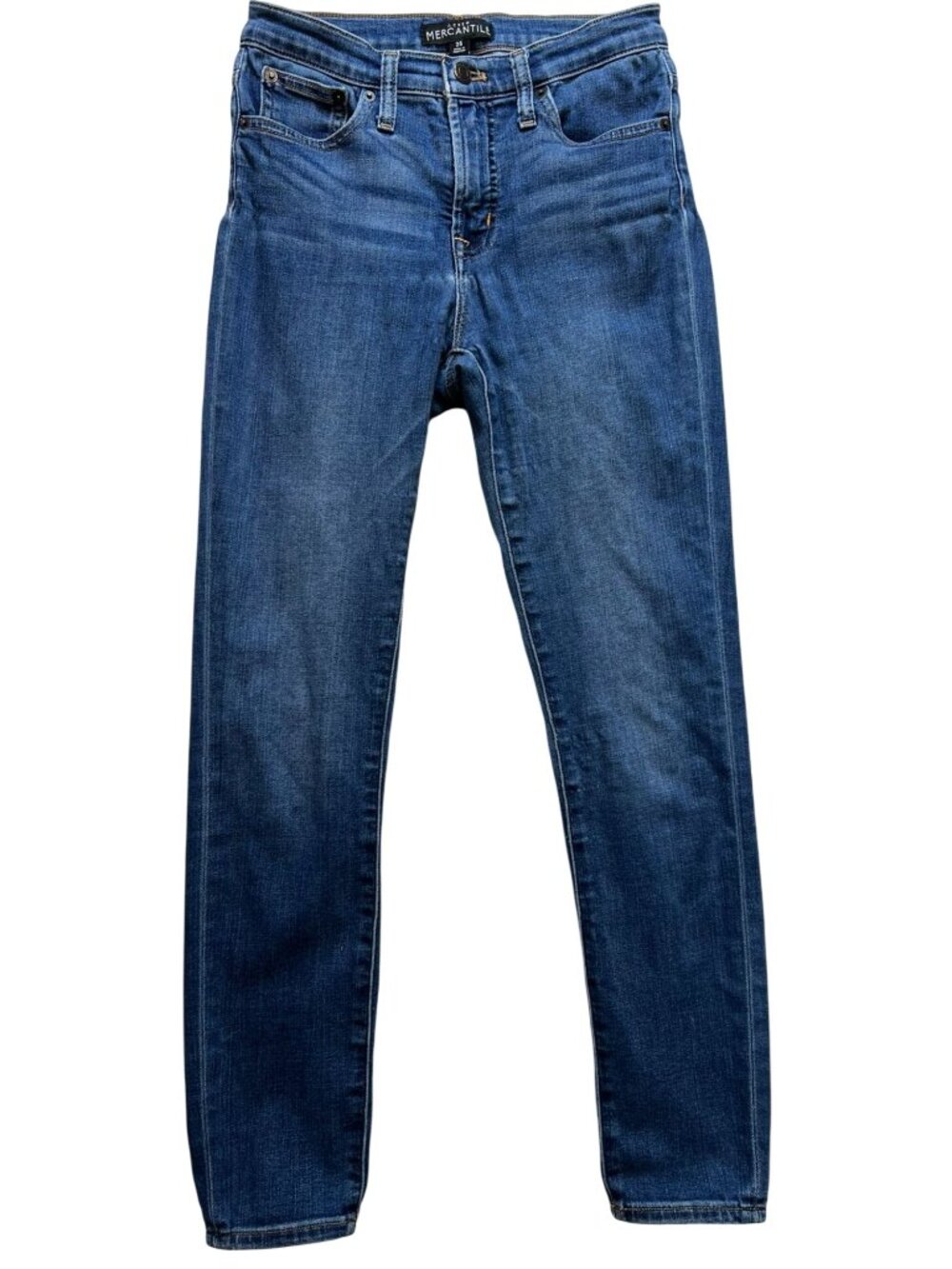 J.Crew Women's Mercantile Skinny Denim Jeans Stretch Size 25 Blue Medium Wash